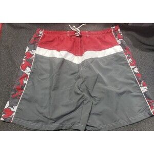 Urban Extreme Wave Gear Board Shorts Mens Size XL Stretch Waist Red Gray White